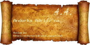 Andorka Adriána névjegykártya